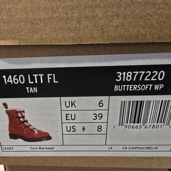 Dr. Martens 1460 Lace to Toe Fur Lined Buttersoft Nubuck Boots Brown Women's 8 - Picture 9 of 13